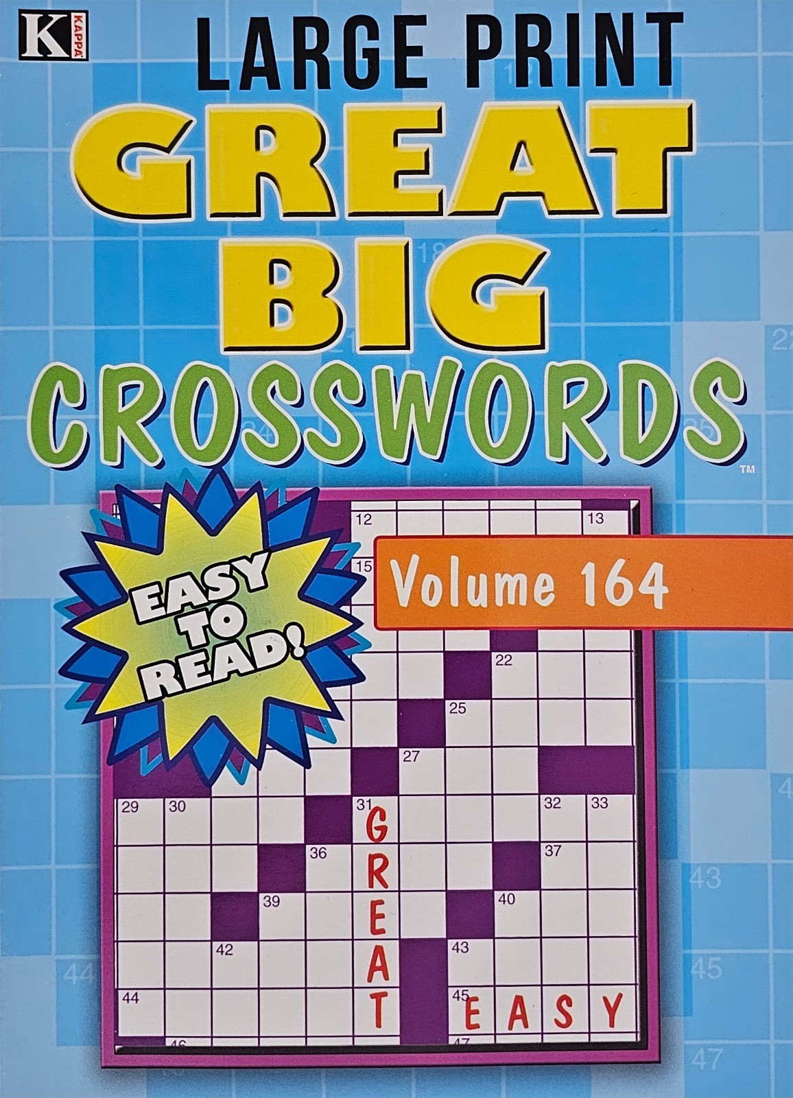 New 8 Large Print Great Big Crosswords Kappa Puzzle Books Vol#151-164 Fun Hobby