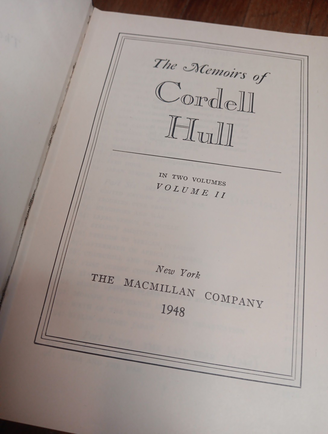 Vintage 1940s Memoirs of Cordell Hull Vol 1, 2 – 1st Ed 2nd Prntng HC Book Set