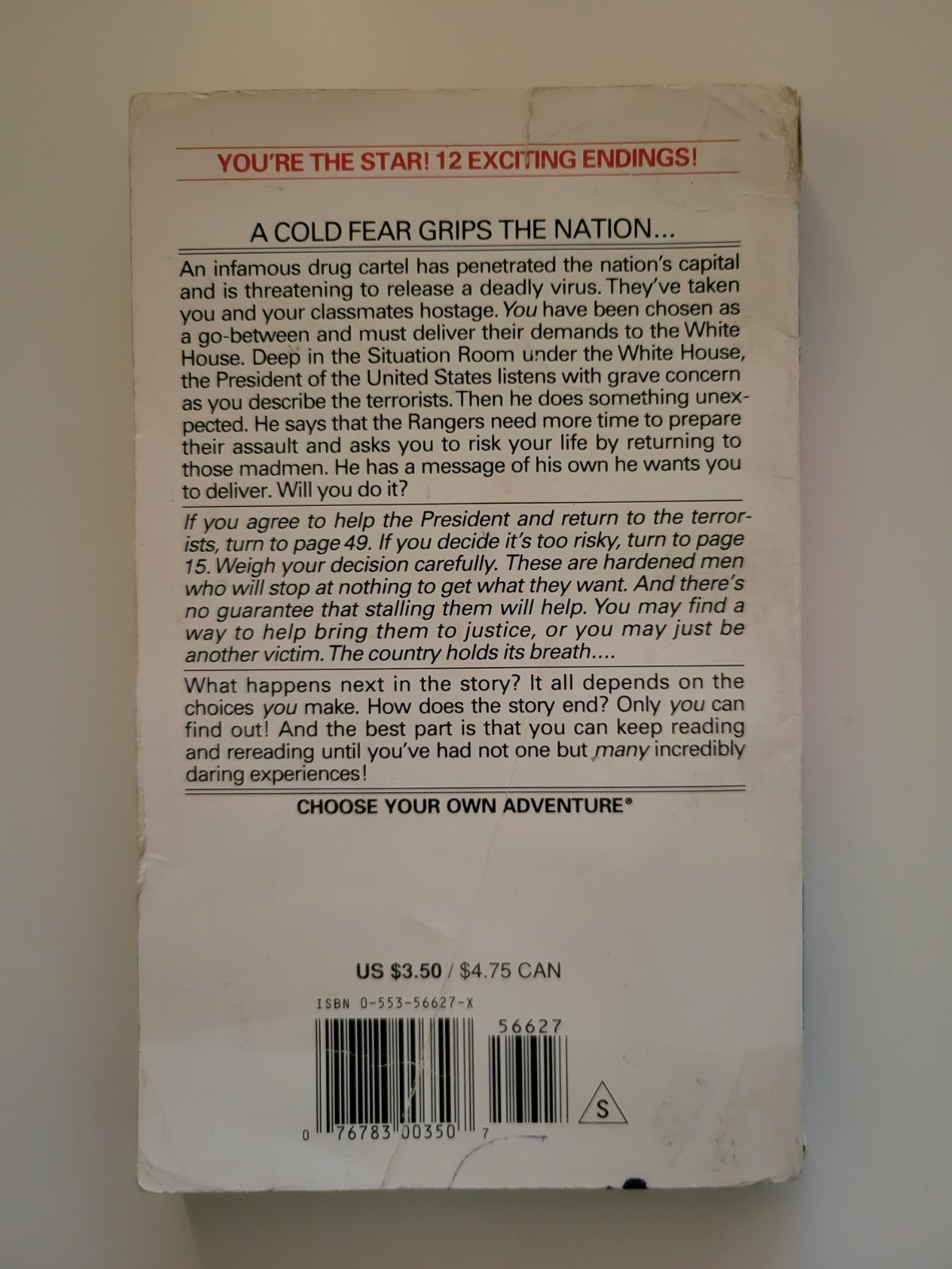 1996 HOSTAGE ! CHOOSE YOUR OWN ADVENTURE #168 EDWARD PACKARD PAPERBACK RARE VTG