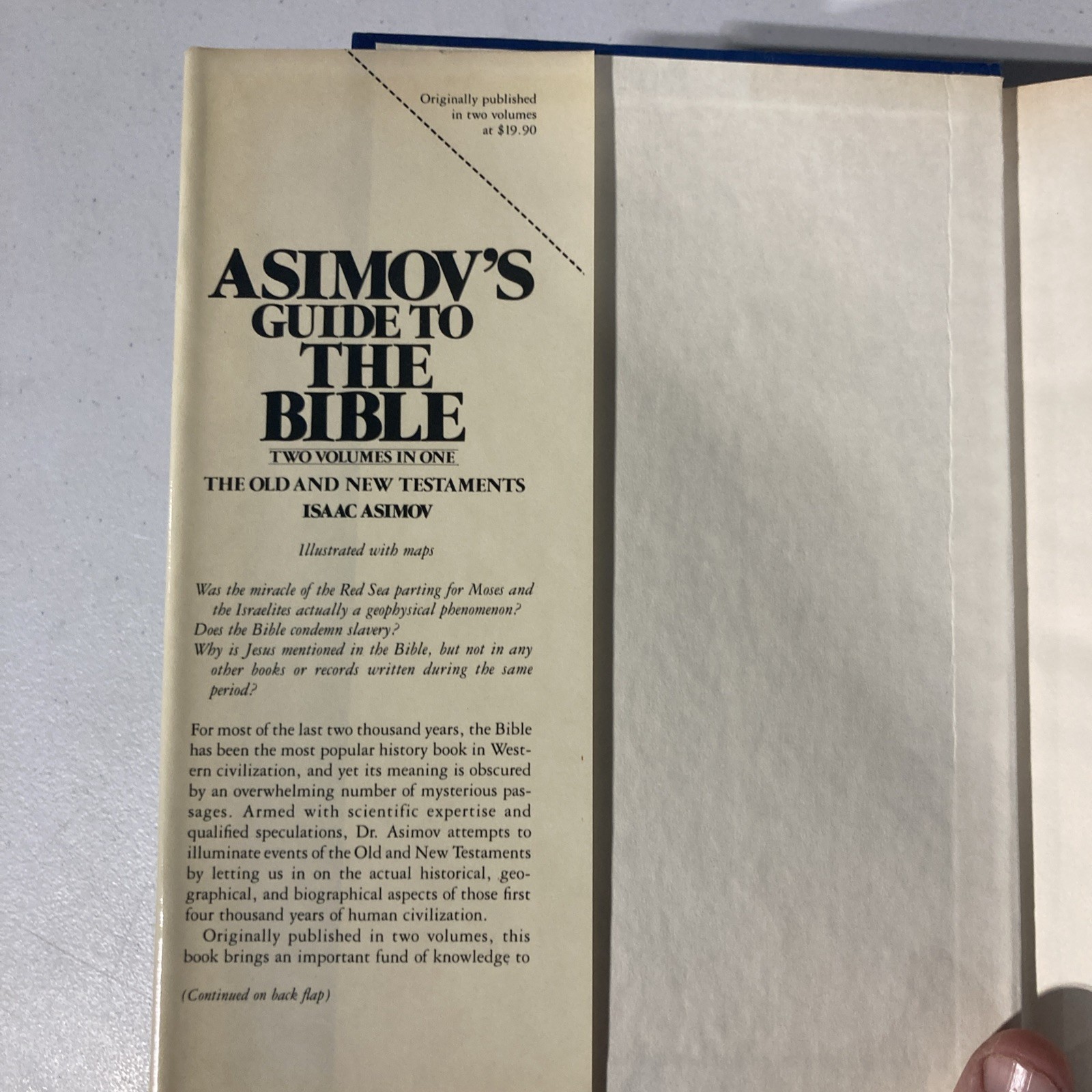 Asimov’s Guide to the Bible Two Volumes in One Old & New Testaments HCDJ 1981