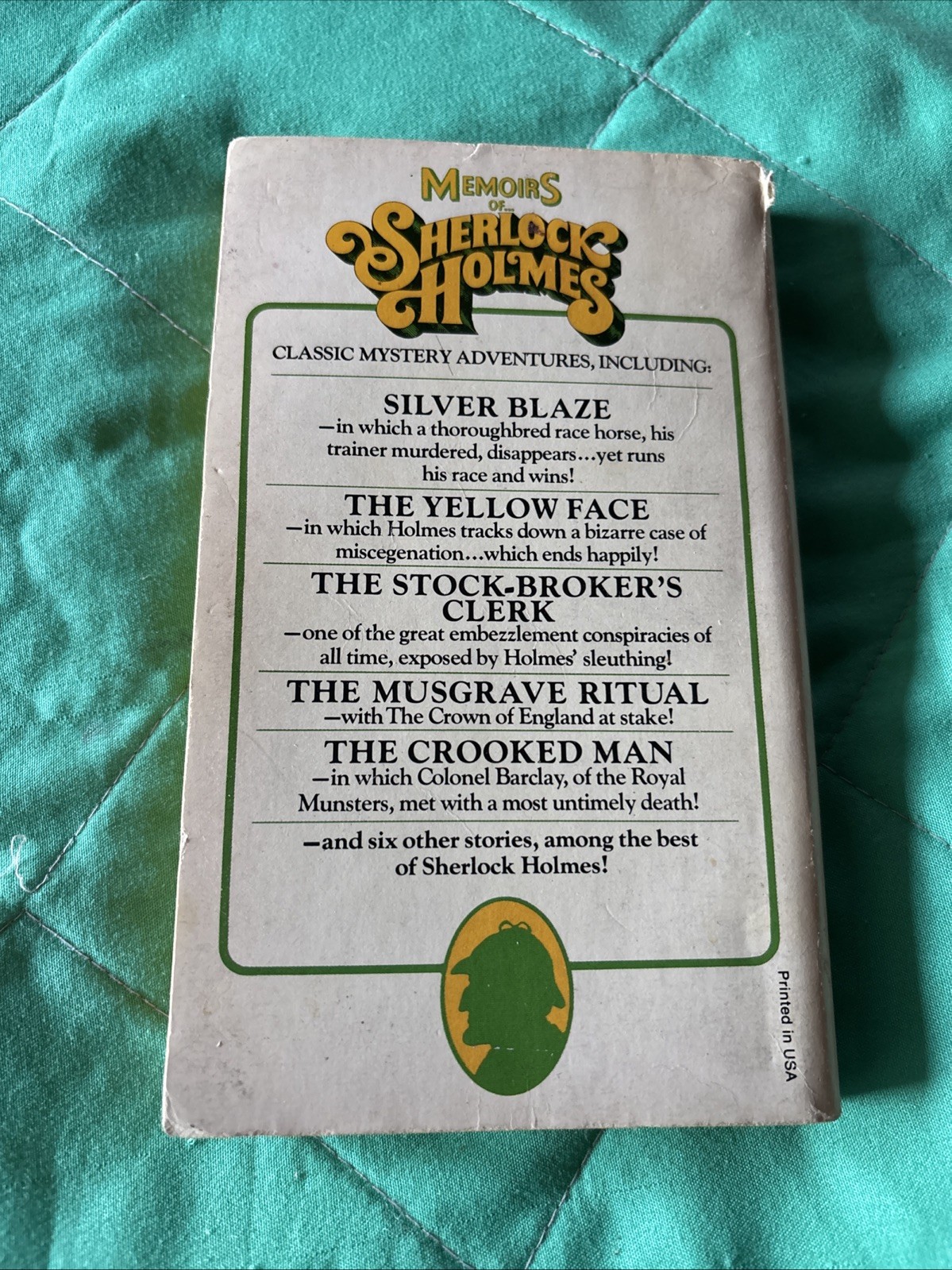 1975 MEMOIRS OF SHERLOCK HOLMES Arthur Conan Doyle Ballantine Mystery Classic