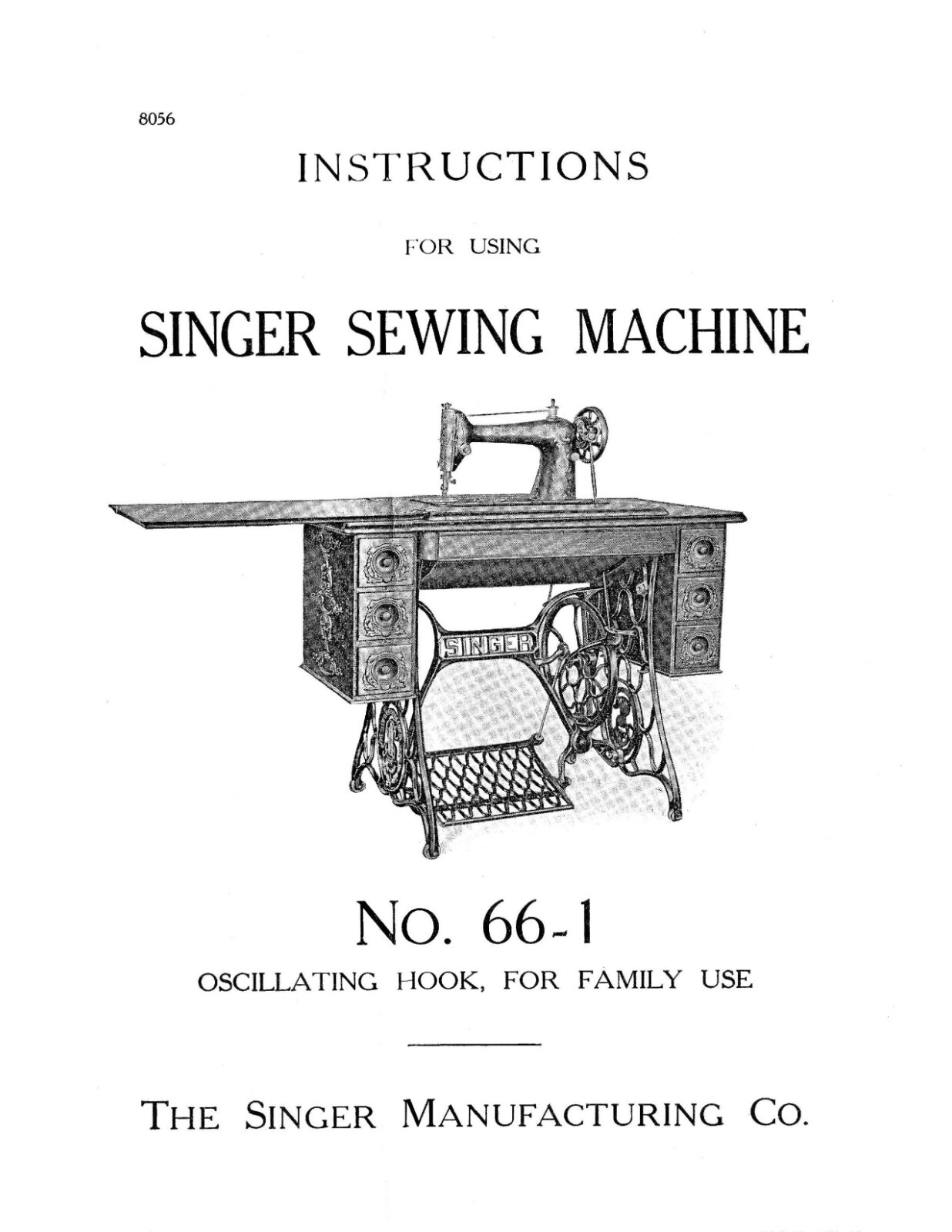 Singer Sewing Machine No. 66-1 Instruction Manual „1913“ (27 Page)