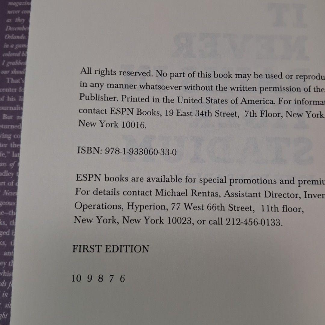 It Never Rains In Tiger Stadium John Ed Bradley Hardcover ESPN Books 2007