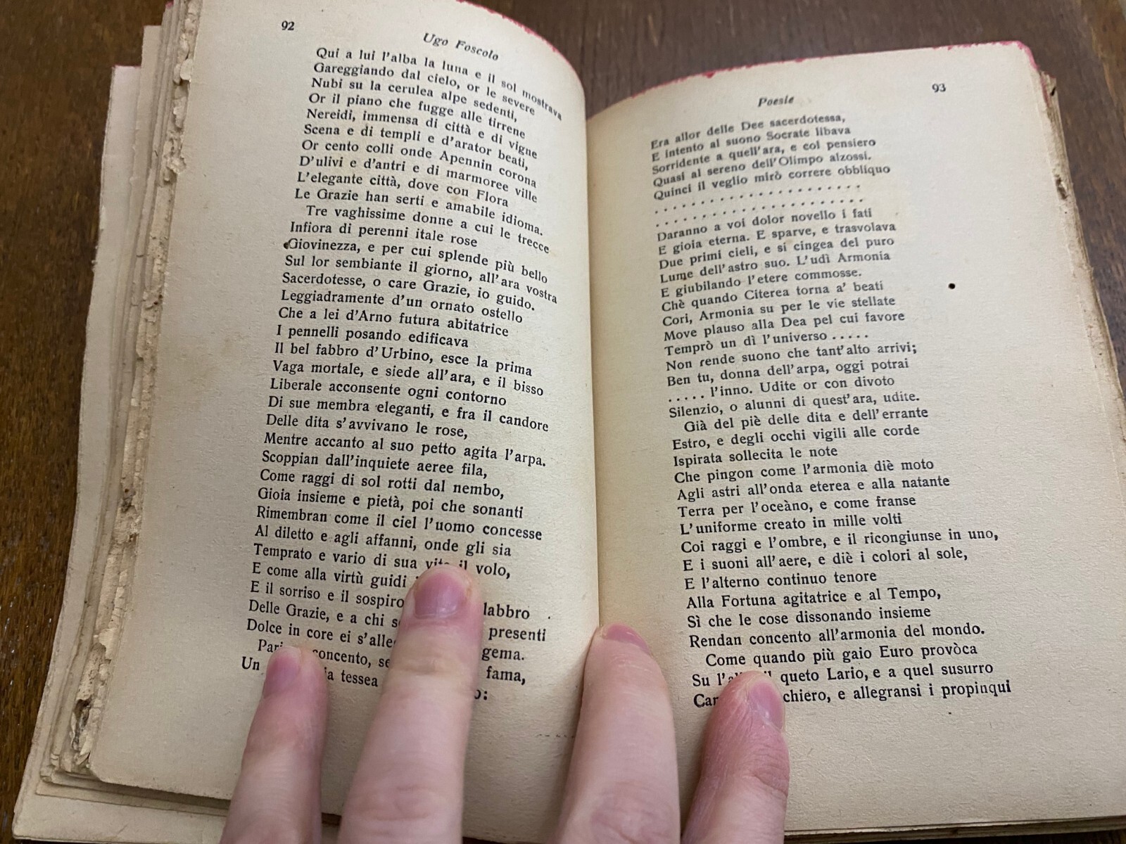 OLD ITALIAN BOOK POESIE CLASSICI ITALIANI #398 BY UGO FOSCOLO YEAR 1796