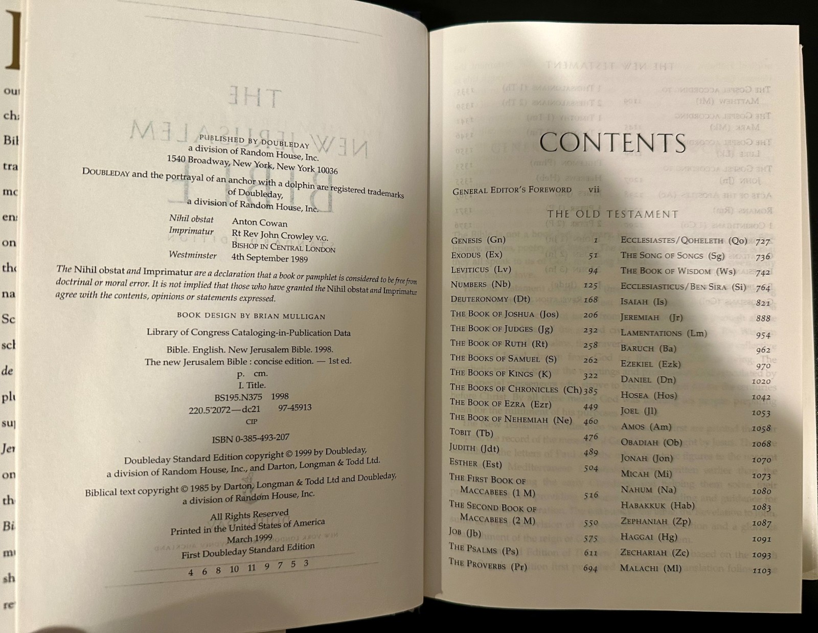 The New Jerusalem Bible: The Complete Text of the Ancient Cannon of Scriptures