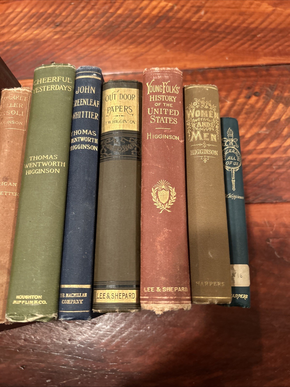 Thomas Wentworth Higginson book lot Of 10 Books Antique Old 1870s-1910s