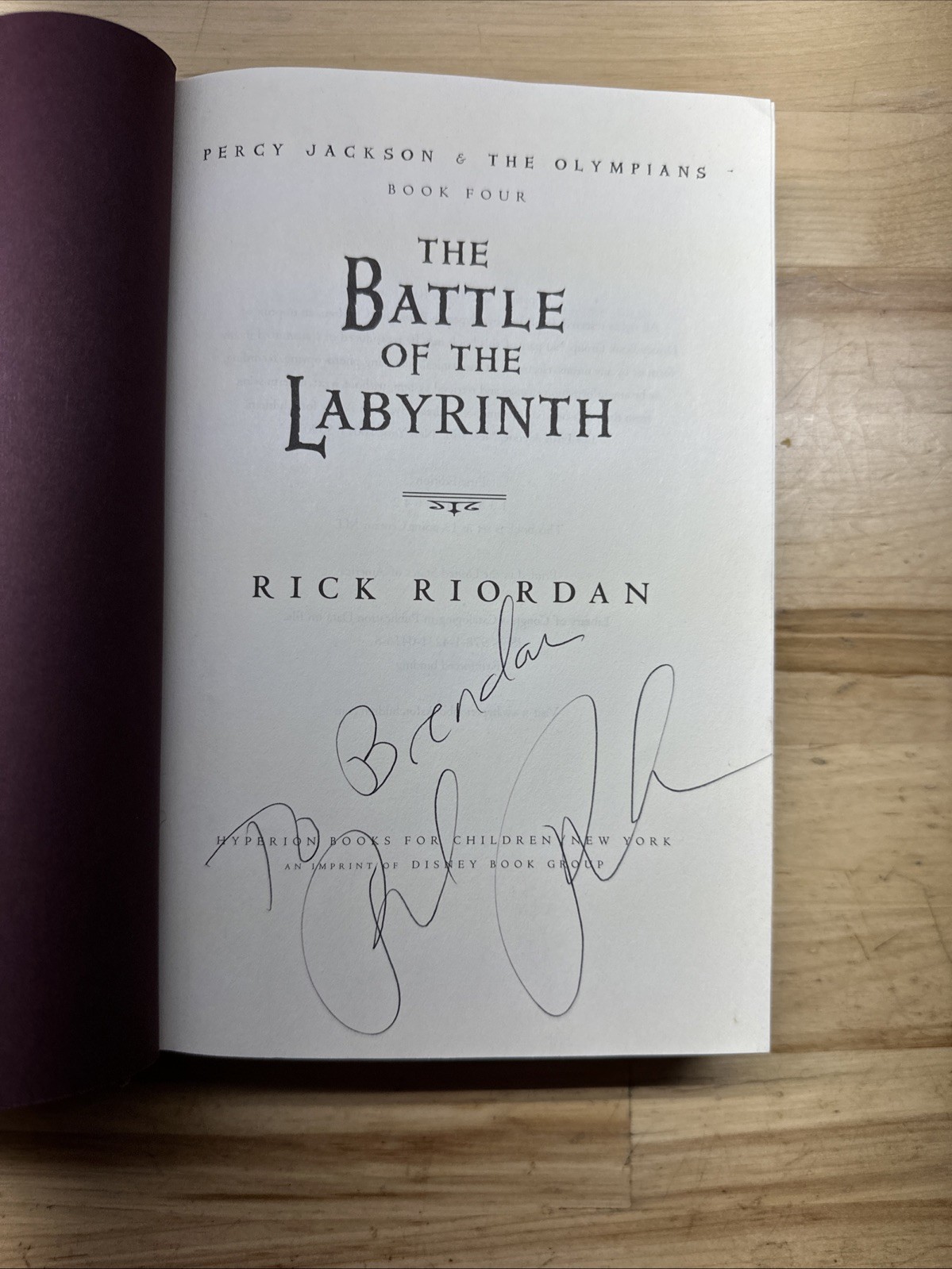 „The Battle Of The Labyrinth“ Hardcover Book-Rick Riordan First Edition Signed