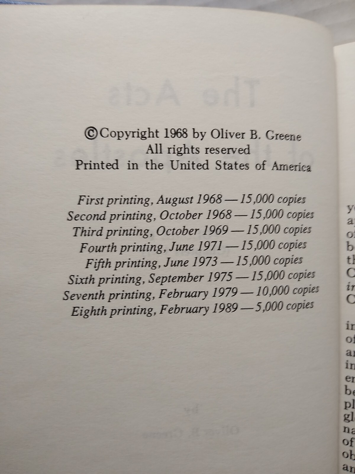 The Acts of the Apostles – Volume I – Chapters 1-7 by Oliver B. Greene 1989 HC
