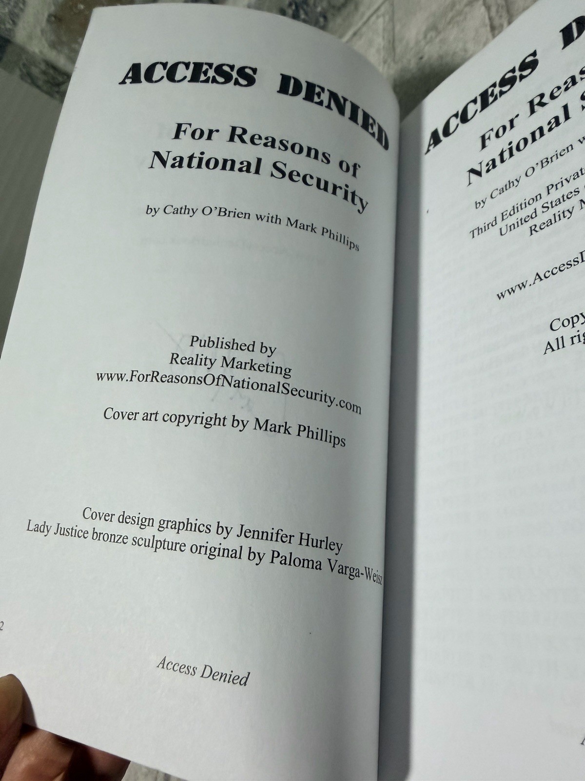 Access Denied For Reasons of National Security by Cathy O’Brien – SIGNED!