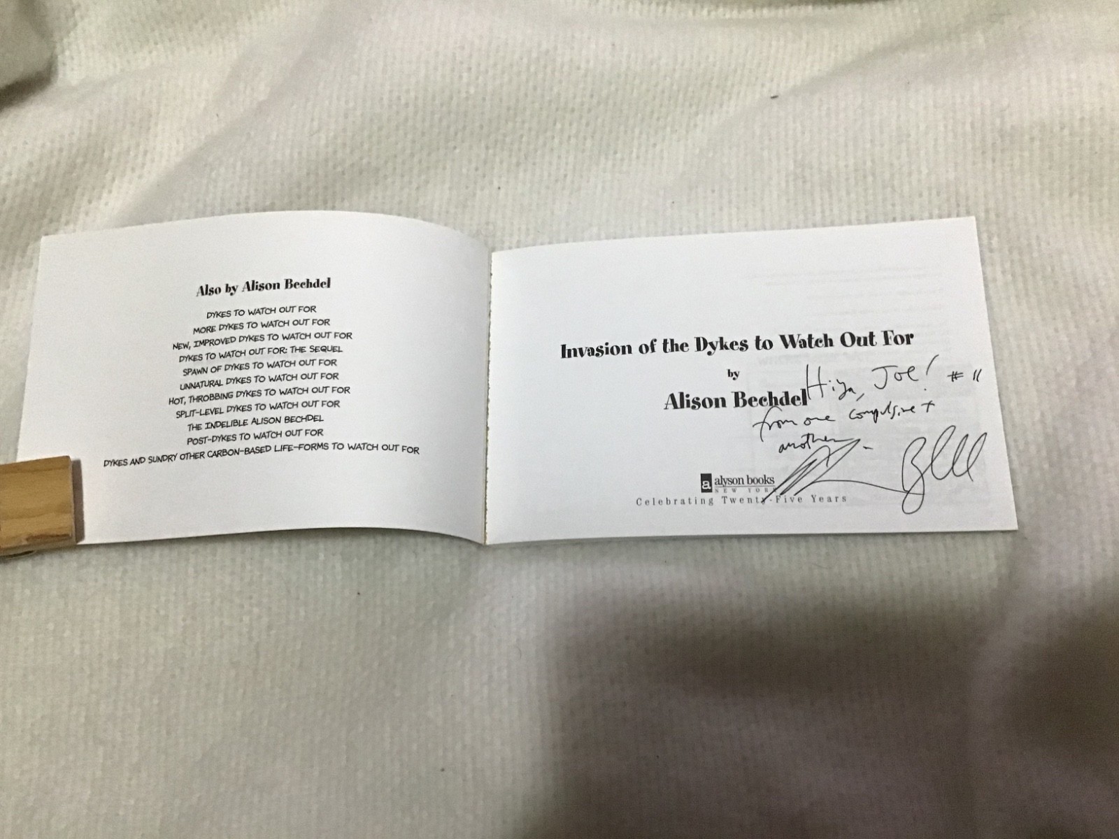 Whoa! Alison Bechdel lot of 12! Signed DTWOF Books! Titles in PIX & Description