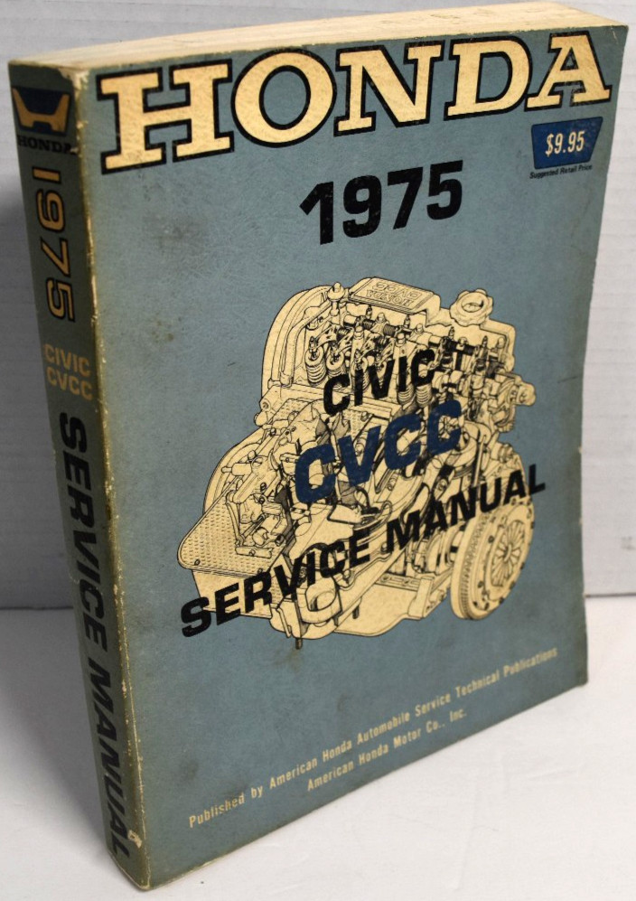 OEM 1975 HONDA Civic CVCC Factory Service Manual *GOOD*