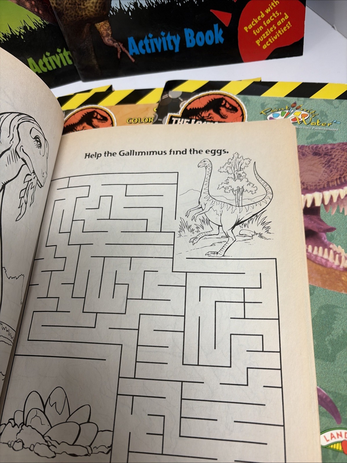 10 DINOSAURS ACTIVITY BOOKS. Paint, Color, Stickers & Puzzles NOS