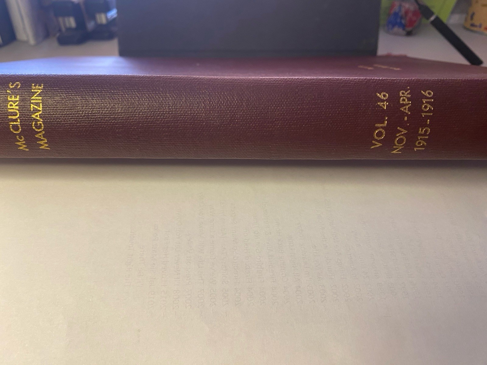 Hard Bound McClure’S Magazine. Nov 1915 – April 1916. 6 Months 6 Magazines