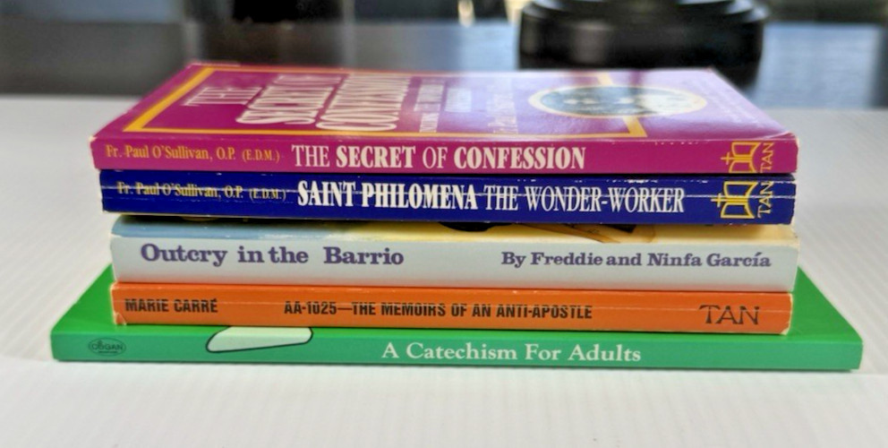 Catholic Devotional Book Lot 5 Catechism Confession Saint Philomena Outcry
