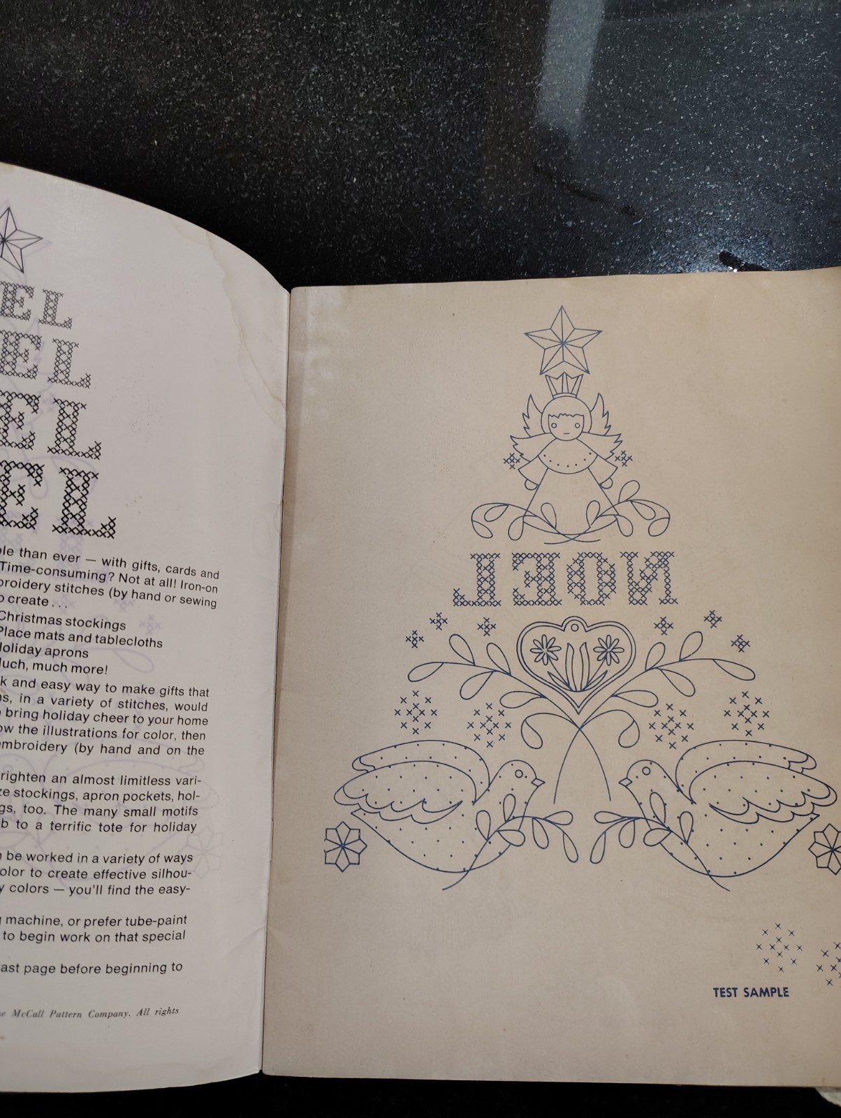 VTG McCall’s Iron On Transfers NOEL Christmas PB Booklet Vol 2