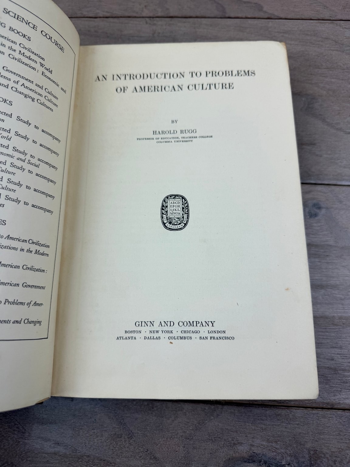 An Introduction to Problems of American Culture Harold Rugg 1931 Ginn & Company