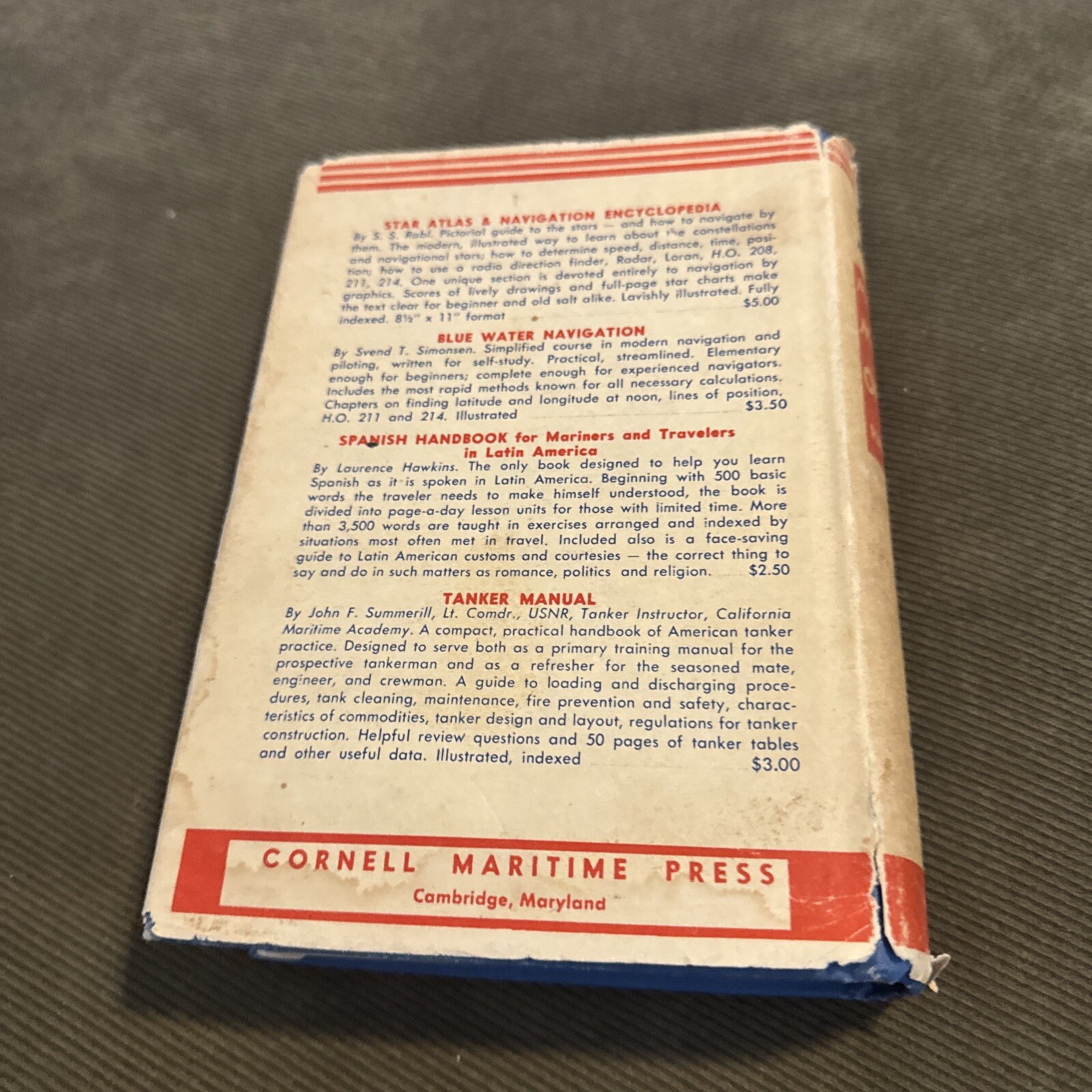 Vintage 1950 Merchant Marine Officers‘ Handbook With Sleeve by Macewen William A