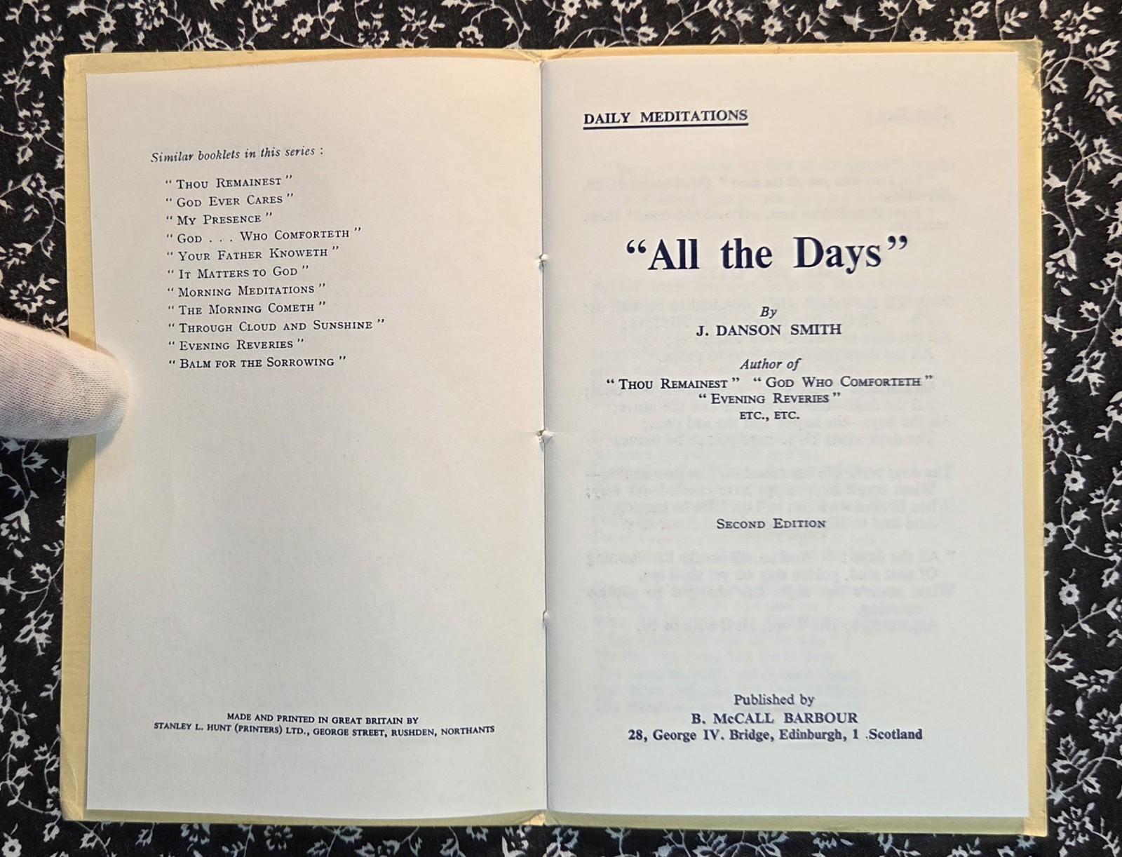 All The Days by J. Danson Smith, No. 23, The Meditation Series, Circa 1910s
