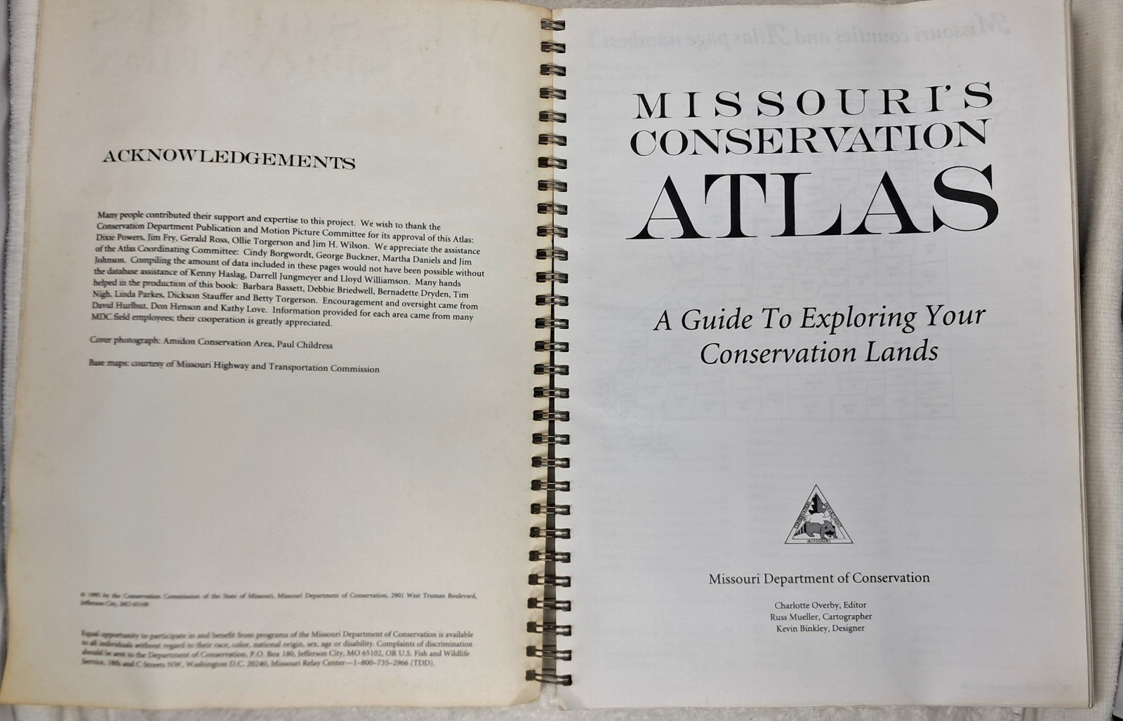 1995 Missouri’s Conservation Atlas A Guide To Exploring Your Conservation Lands