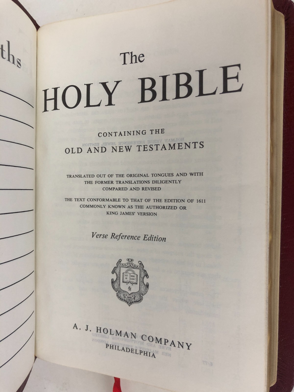 *gorgeous AMG Holman 1970s KJV Verse Reference Bible Genuine Leather UK print VG