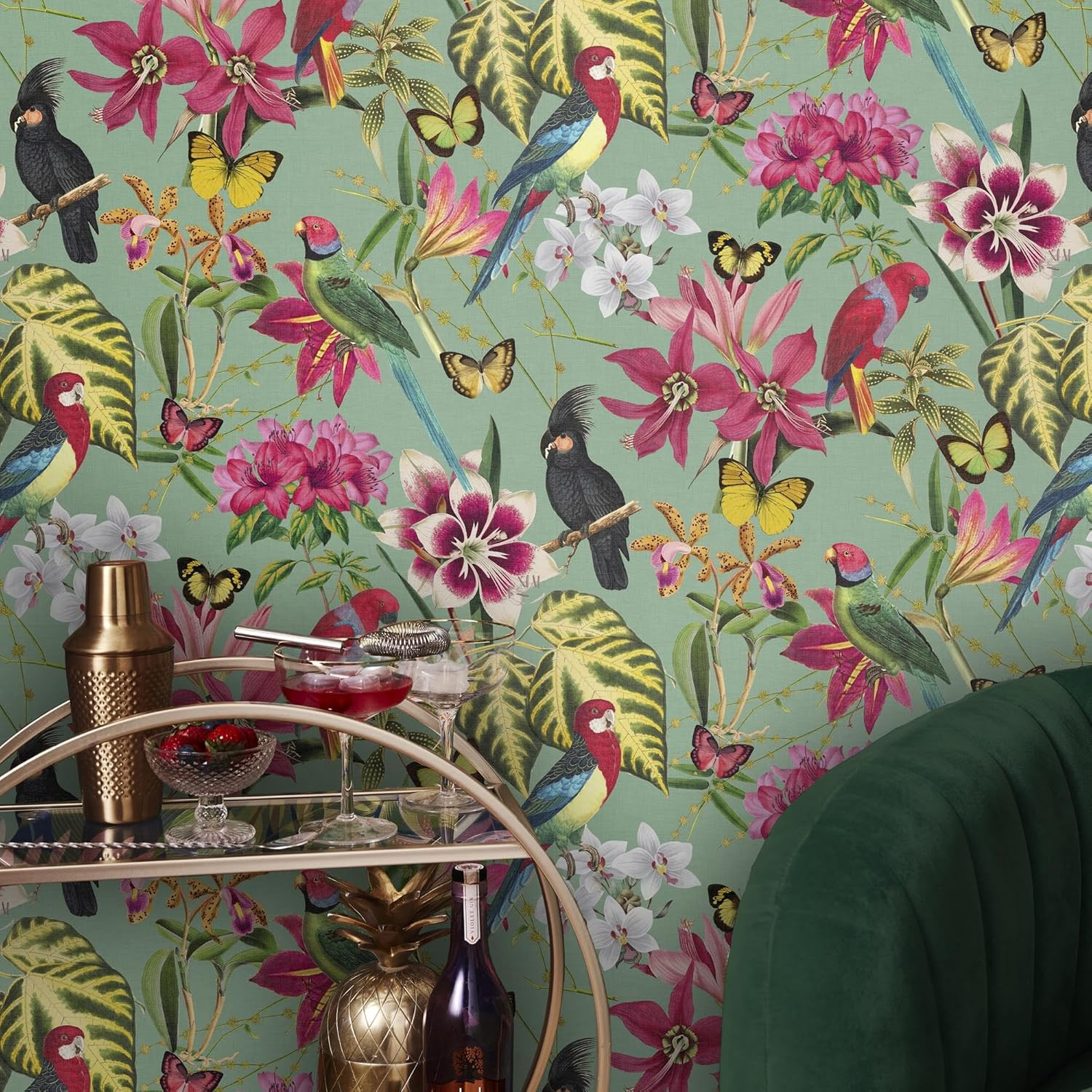 Stylish Envy Paradiso Green Removable Wallpaper for Chic Interiors