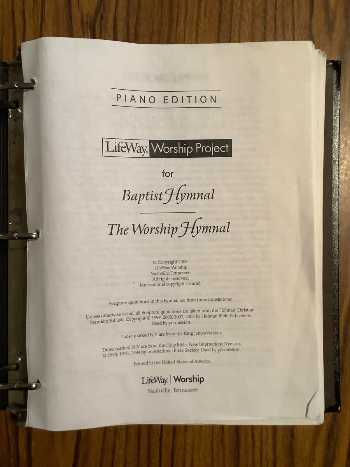 Baptist Hymnal and The Worship Hymnal 2008 Piano Edition by Lifeway Worship