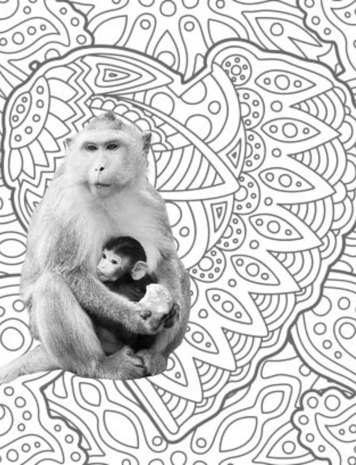 Save the primates Coloring book for Adults Teens 108 Pages 8.5 x 11 for All Ages