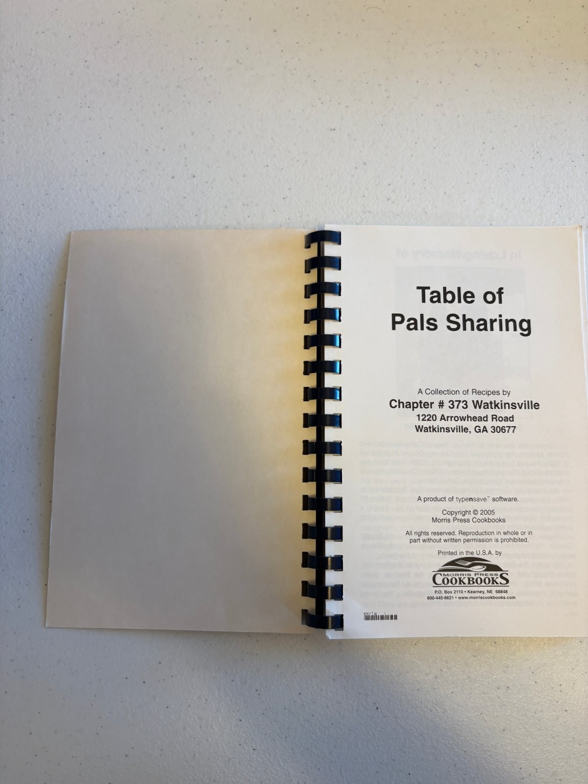 Table of Pals Sharing #373 Plus Recipes 2005 Cookbook American Morris Press