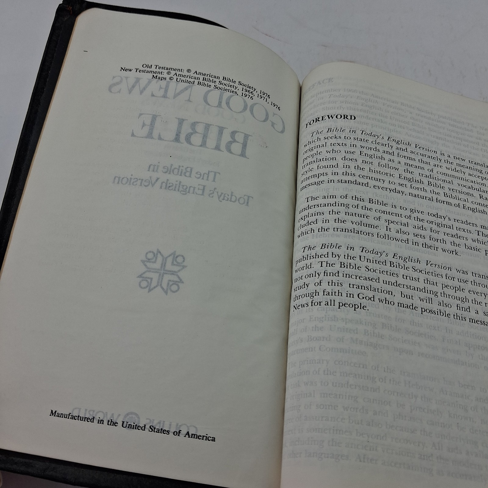 Good News Bible (Today’s English Version) Red-Letter Leather, Collins World 1976