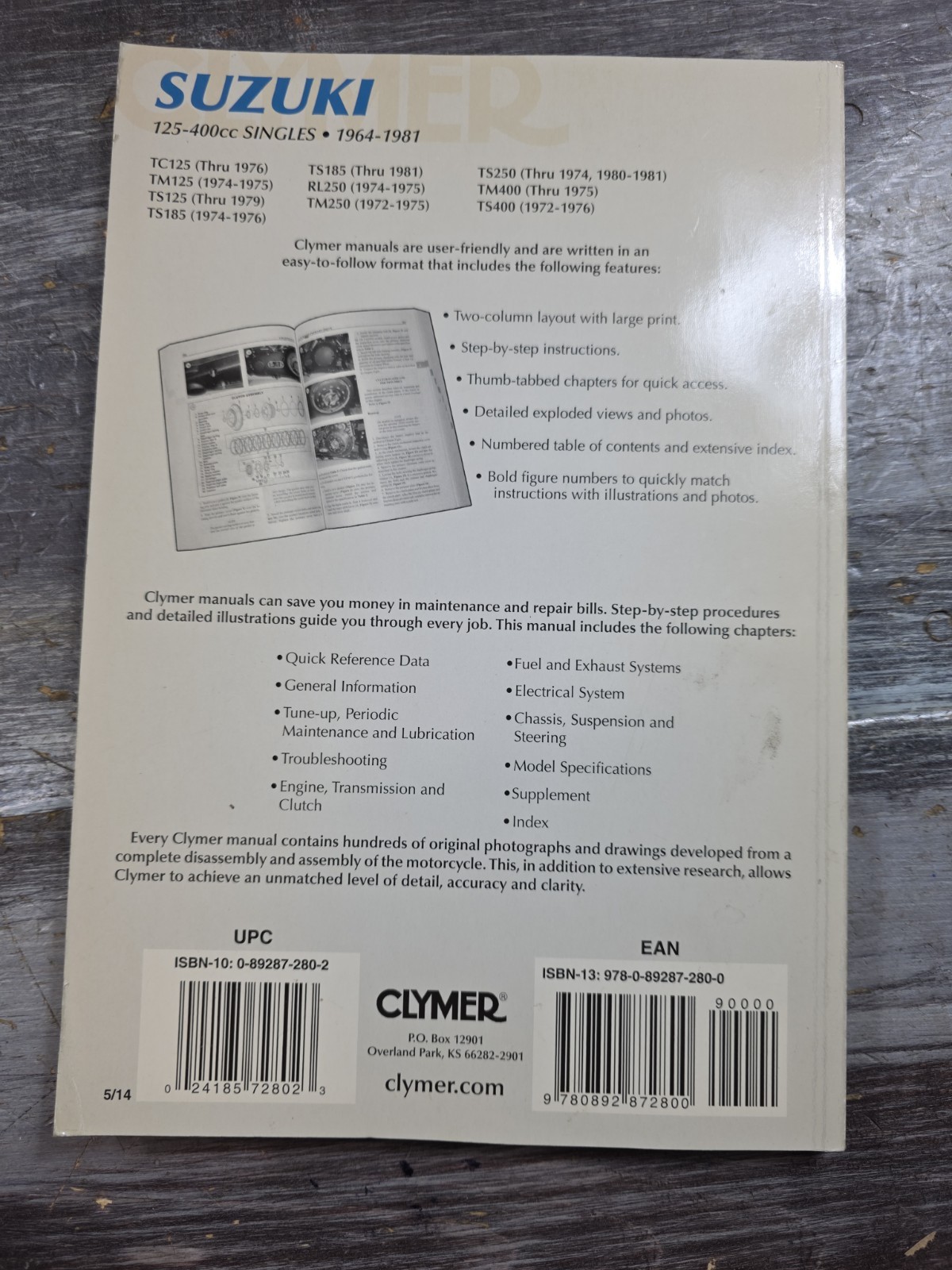 Clymer Service Repair Maintenance Manual M369 Suzuki 125-400cc Singles 1964-1981