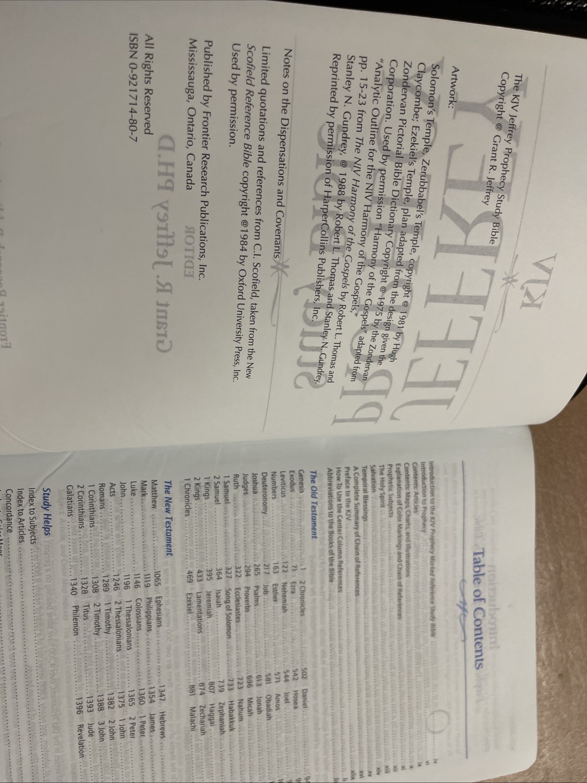KJV JEFFREY PROPHECY (Marked Reference) STUDY BIBLE – Grant R. Jeffrey, Editor