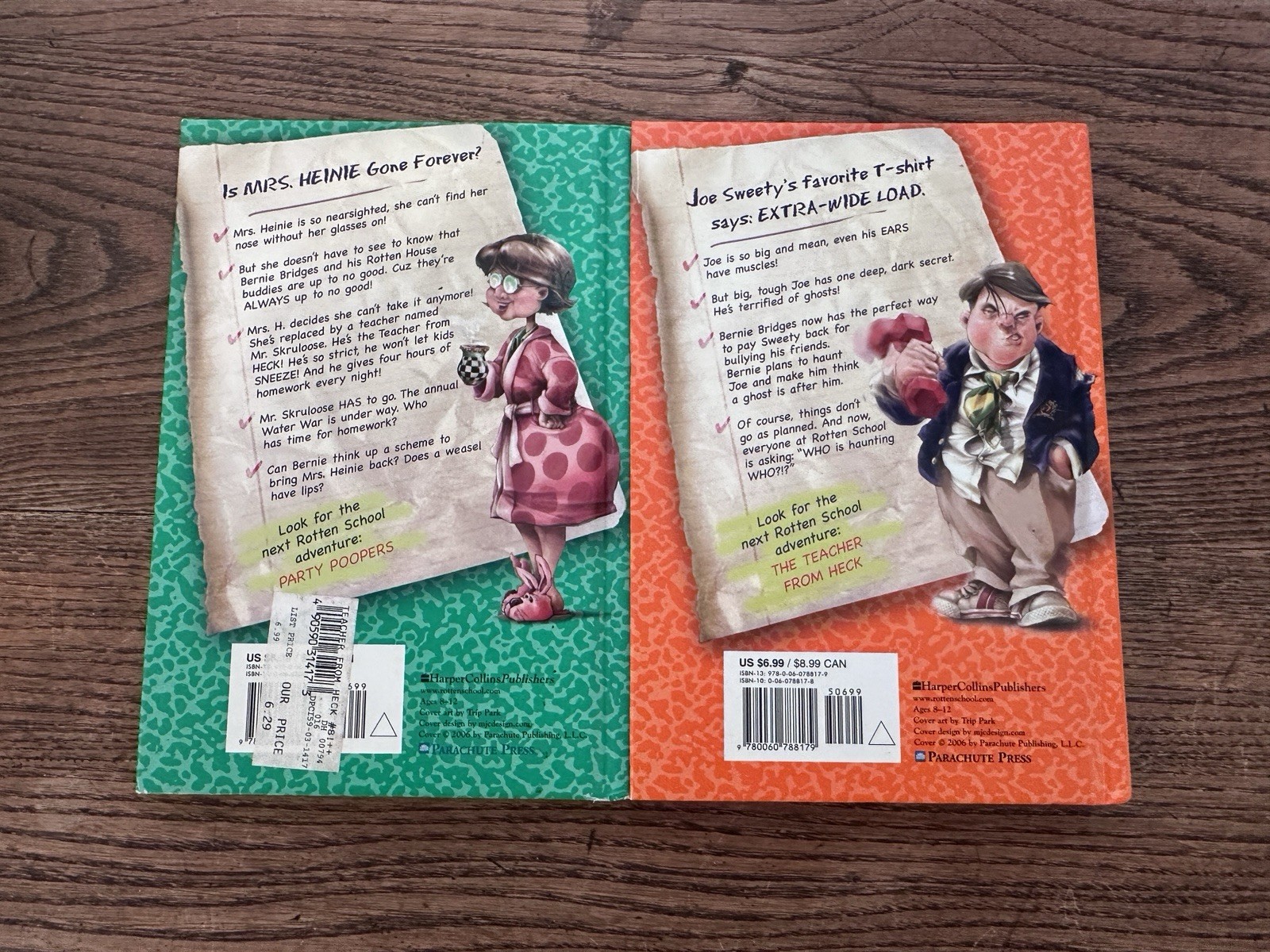 Lot of 2 Hard Cover HC R.L. Stine Rotten School Chapter Books M