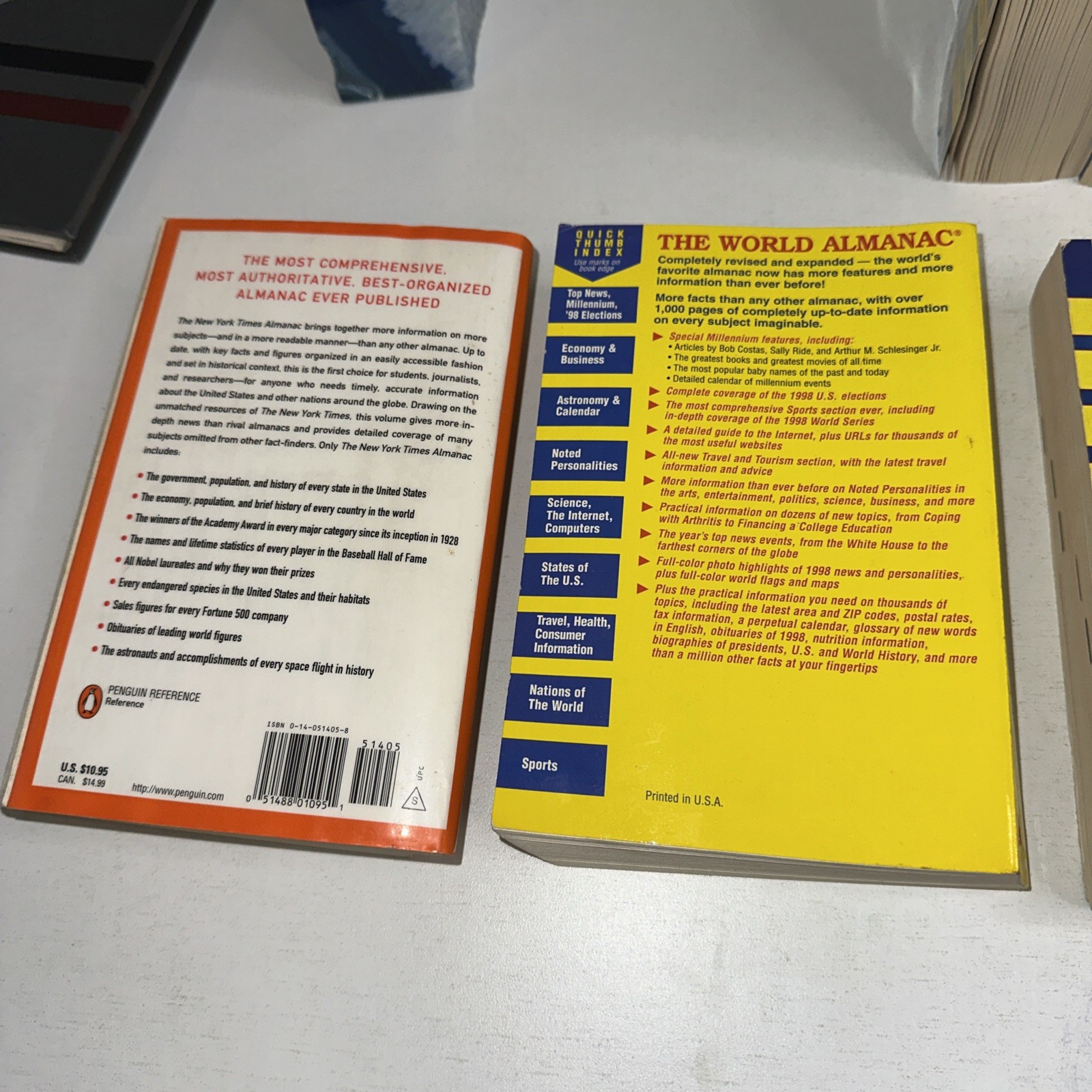 The World Almanac and Book of Facts 8 Book Lot 1998-2006- Paperback