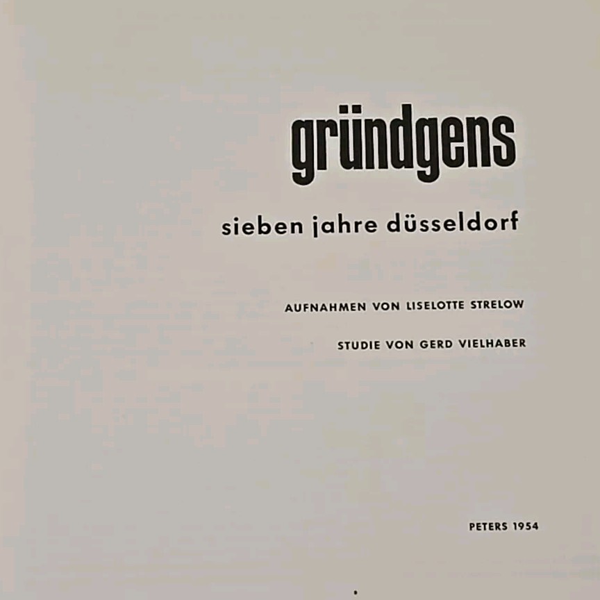 Gustaf Gründgens Grundgens Seven Years Dusseldorf Book Hans Peters 1954 Vintage