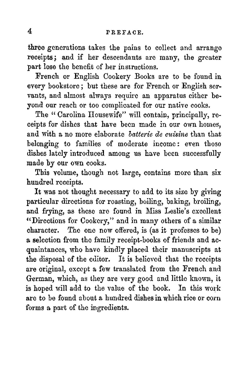 1855 House And Home Or The Carolina Housewife Vintage Cook Book 172 Pages