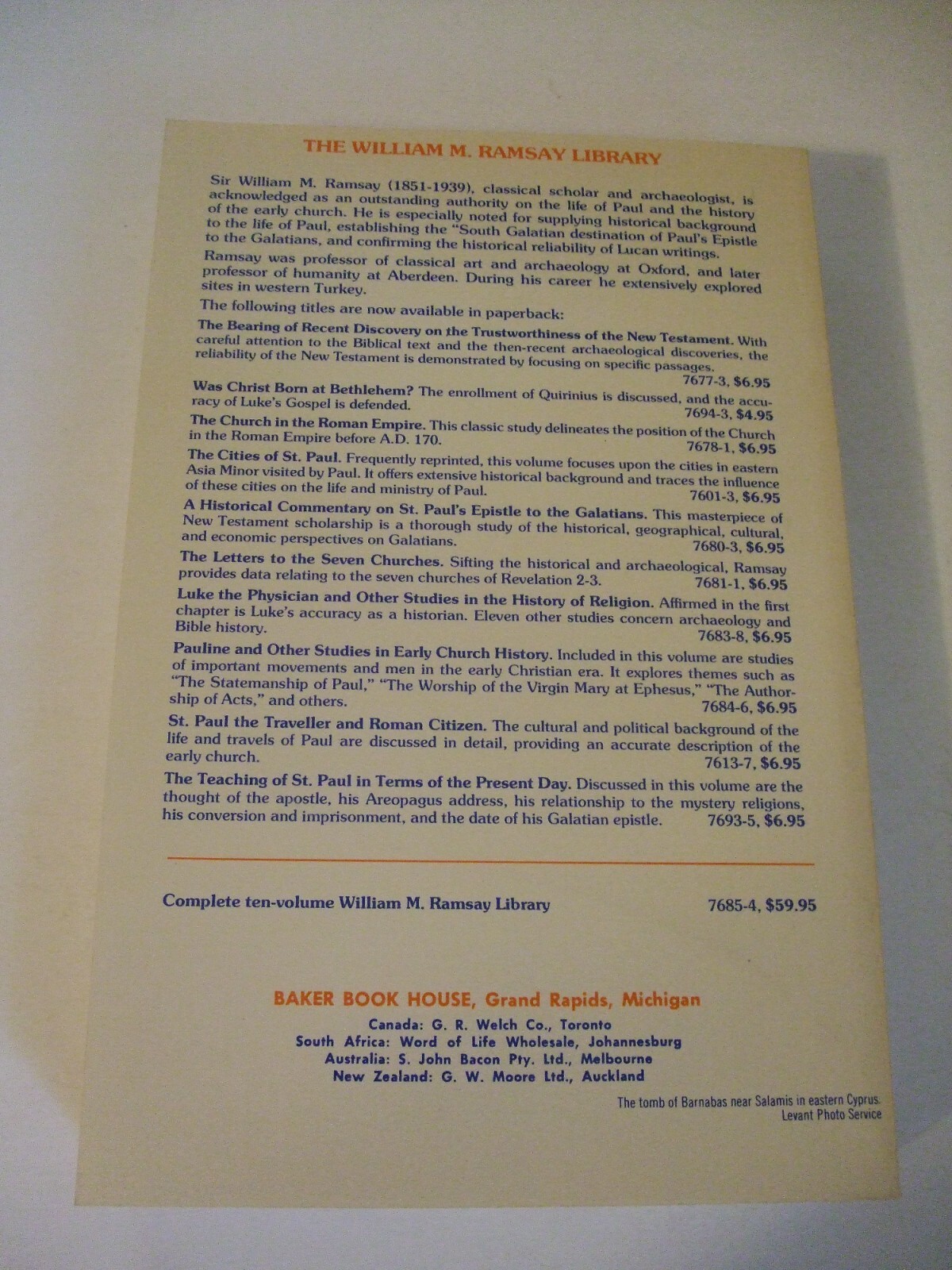 The Church in the Roman Empire before A.D. 170 by W.M. Ramsay. Baker Book House