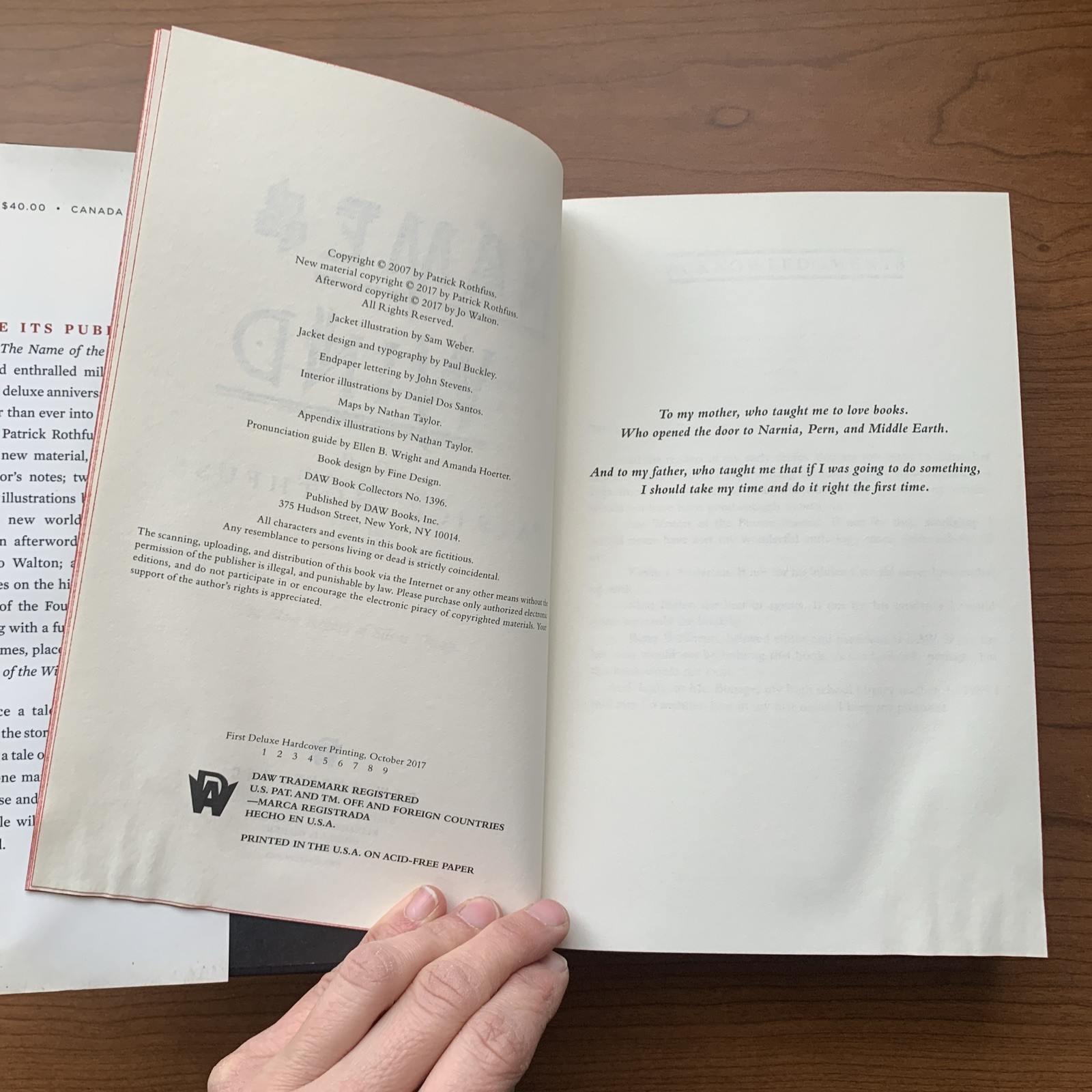 The Name Of The Wind Patrick Rothfuss Tenth Anniversary Edition Hardcover Book