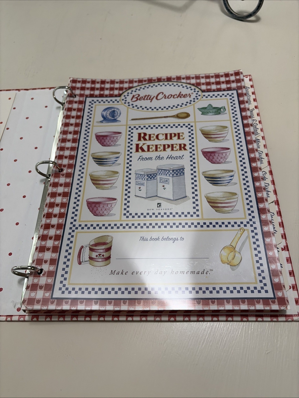 Betty Crocker Recipe Keeper From the Heart Deluxe Recipe Binder New
