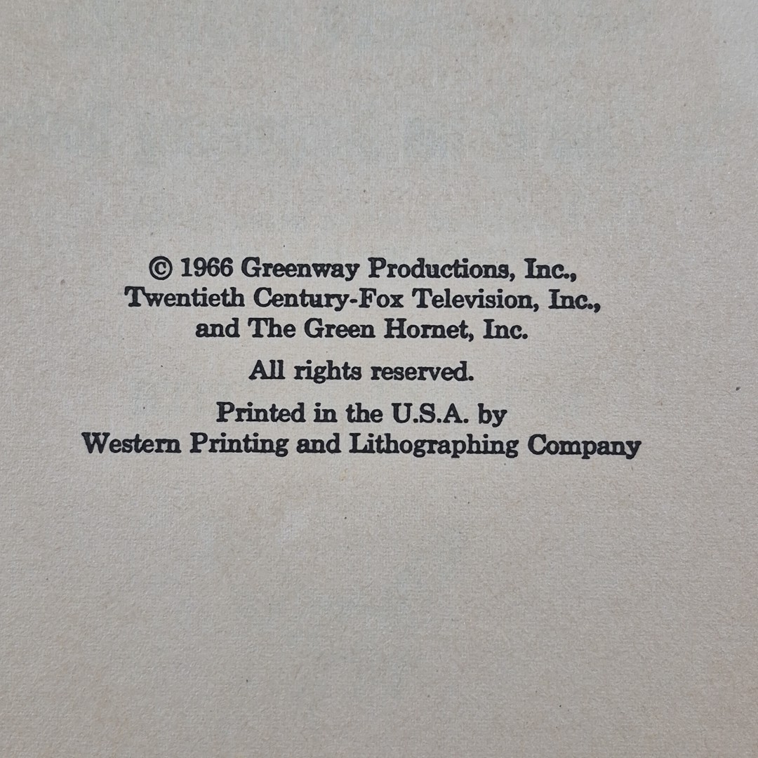 The Green Hornet, The Case Of The Disappearing Doctor, 1966 Whitman Publishing