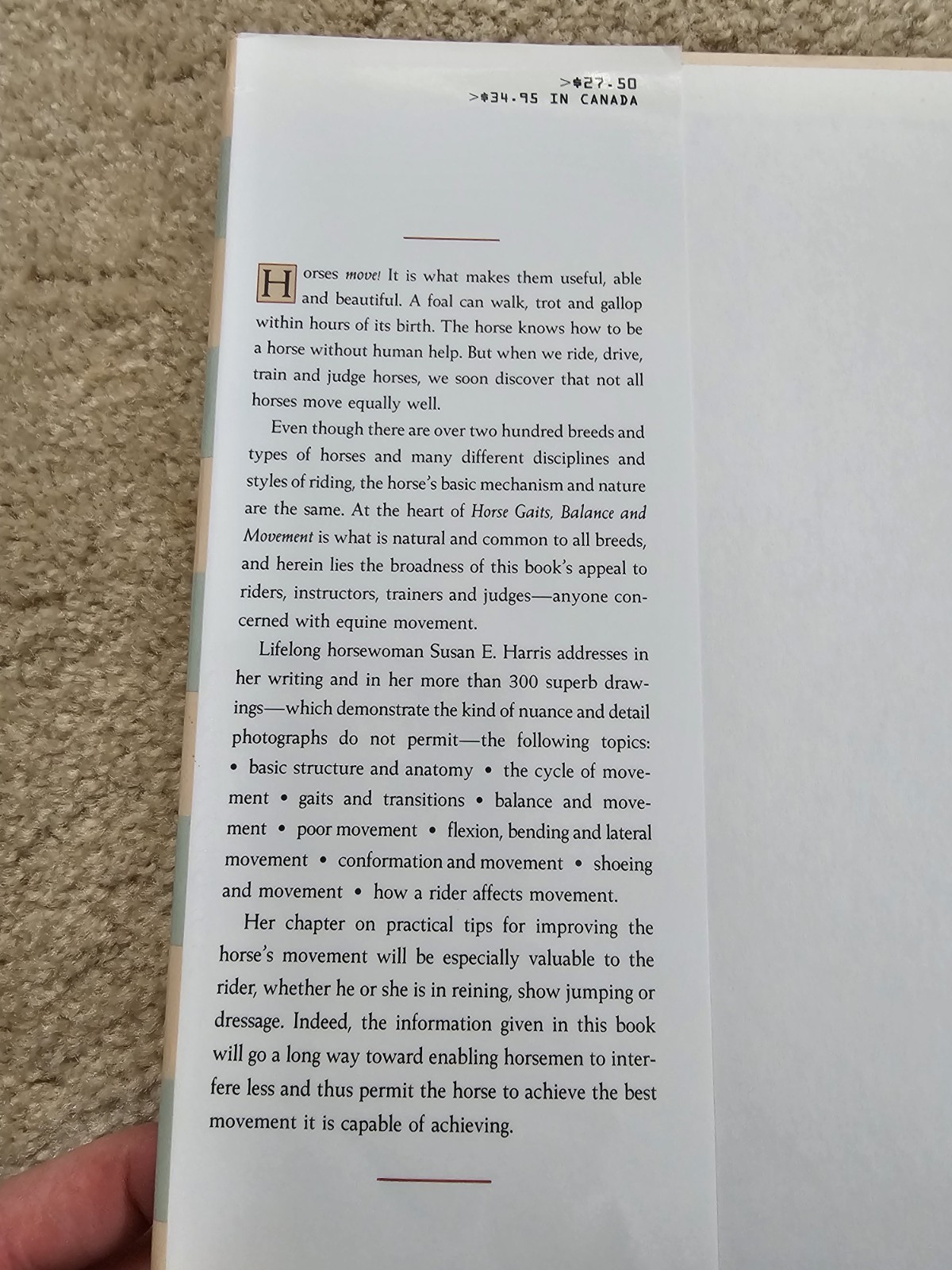 Horse Gaits, Balance and Movement by Susan E. Harris 1993 Hardcover