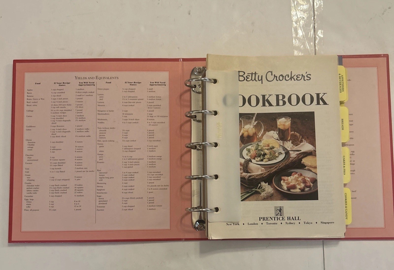 Betty Crocker 40th Anniversary 5 Ring Binder Hardcover Cookbook 432 Pages 1991