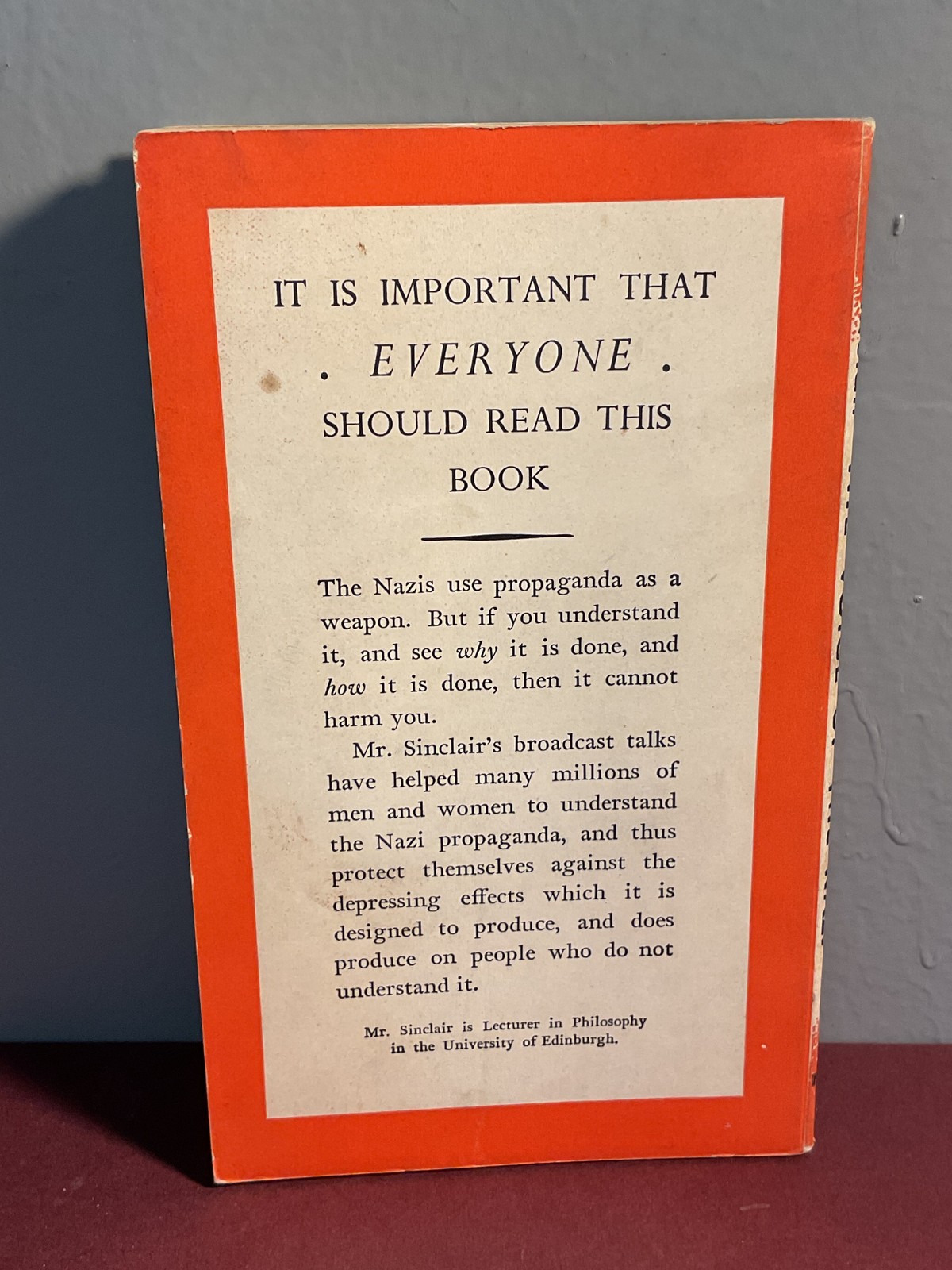 The Voice of the Nazi by W.A. Sinclair 1940 WWII Propaganda Analysis White