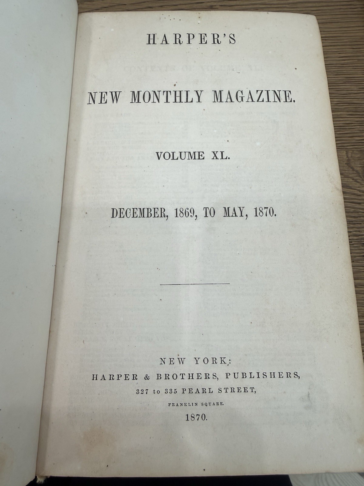 Rare Antique Harper’s New Monthly Magazine Bound Volumes (5 Books) –19th Century