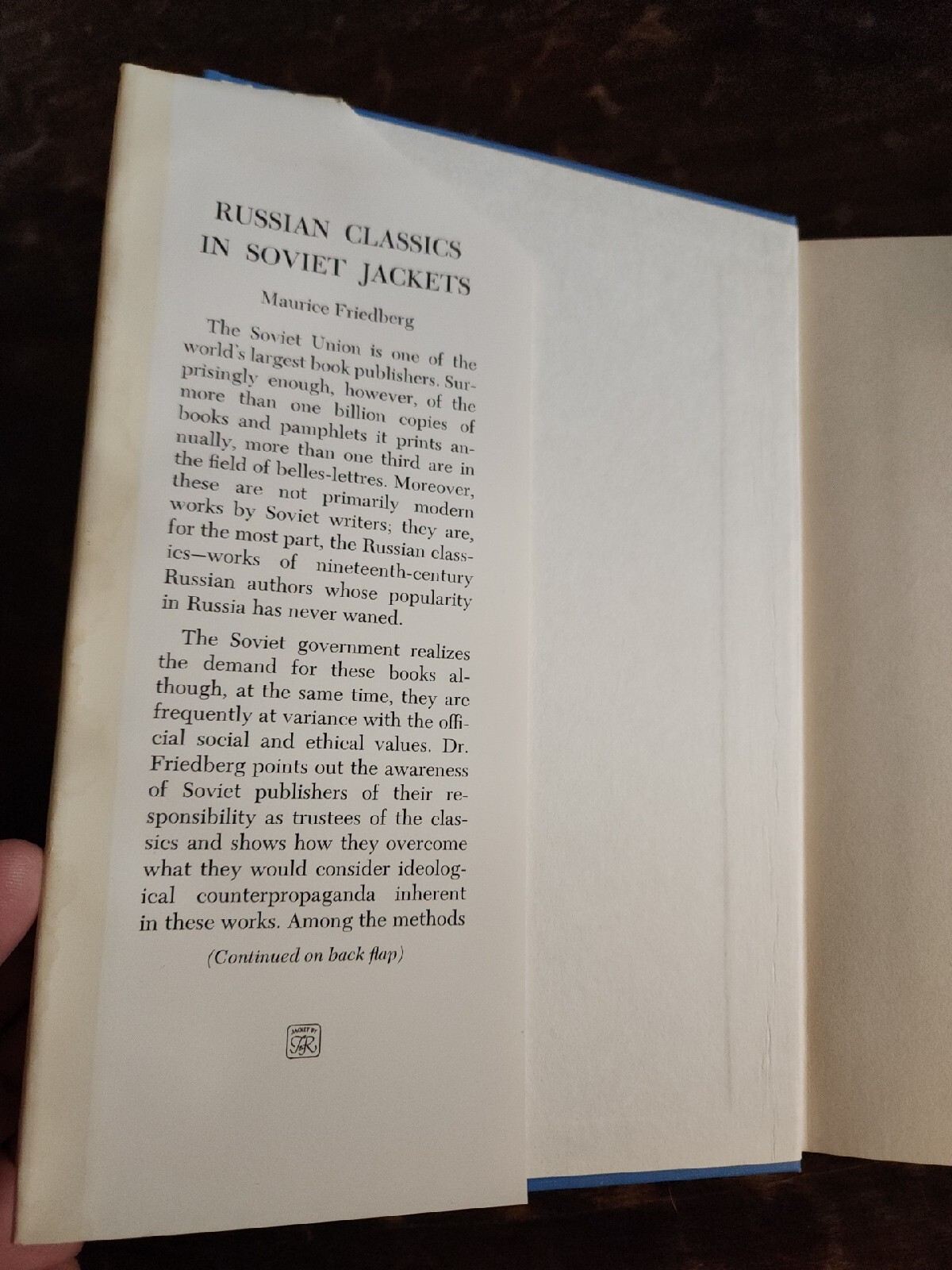Russian Classics In Soviet Jackets By Maurice Friedberg 1962