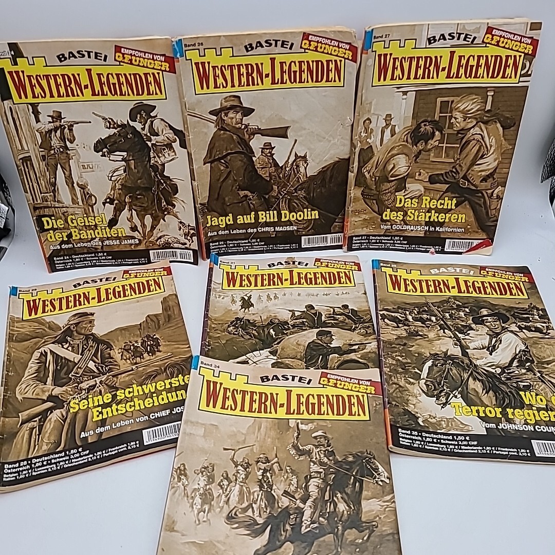 BASTEI Western-Legenden 7 Western Pulp Fiction German Booklets Books Band 24++