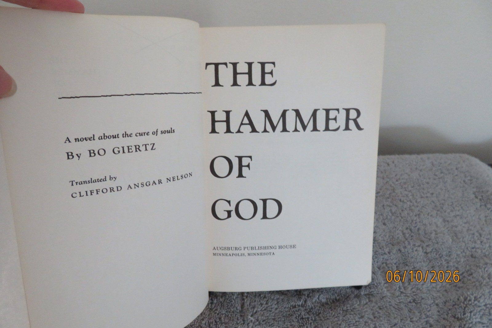 The Hammer of God by Bo Giertz 1973 PB Augsburg Publishing House Ex-Library