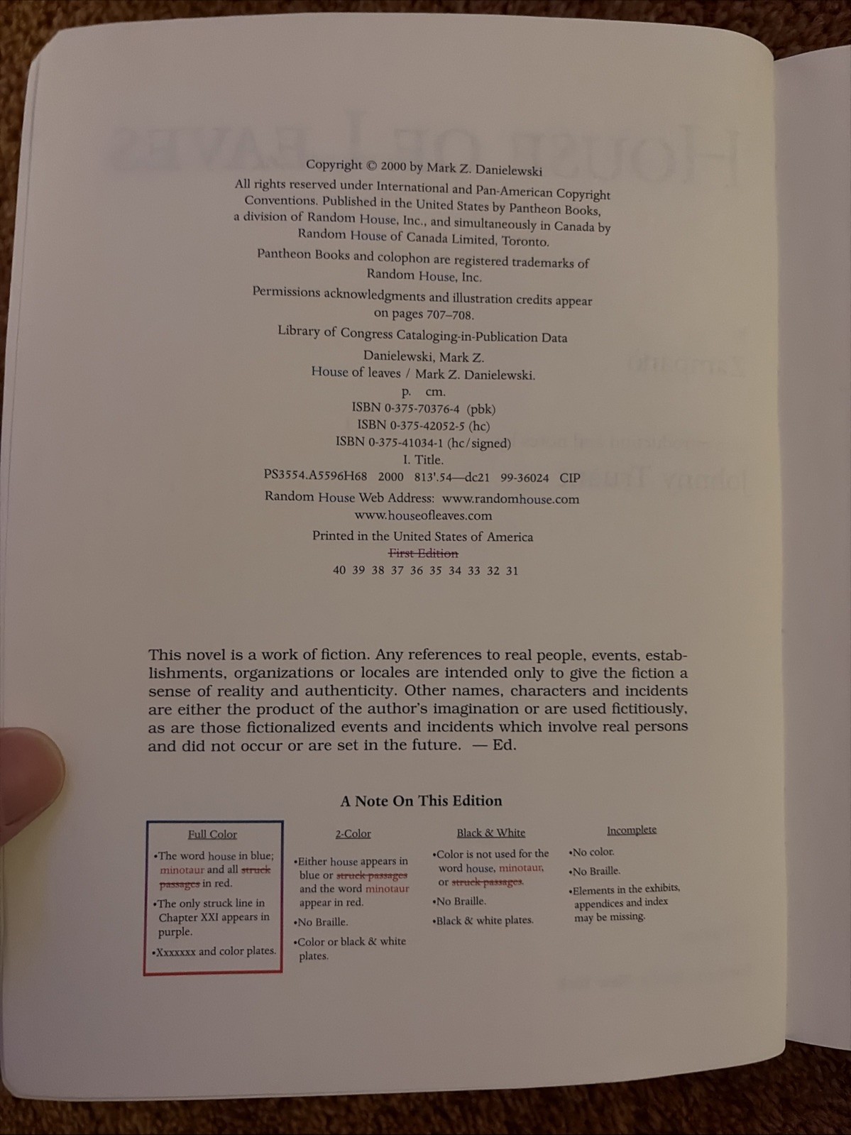 House of Leaves – paperback Mark Z. Danielewski