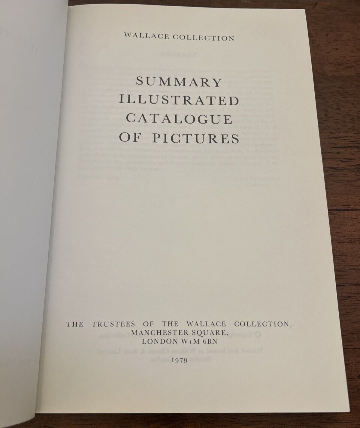 Summary Illustrated Catalogue of Pictures, Wallace Collection, 1979