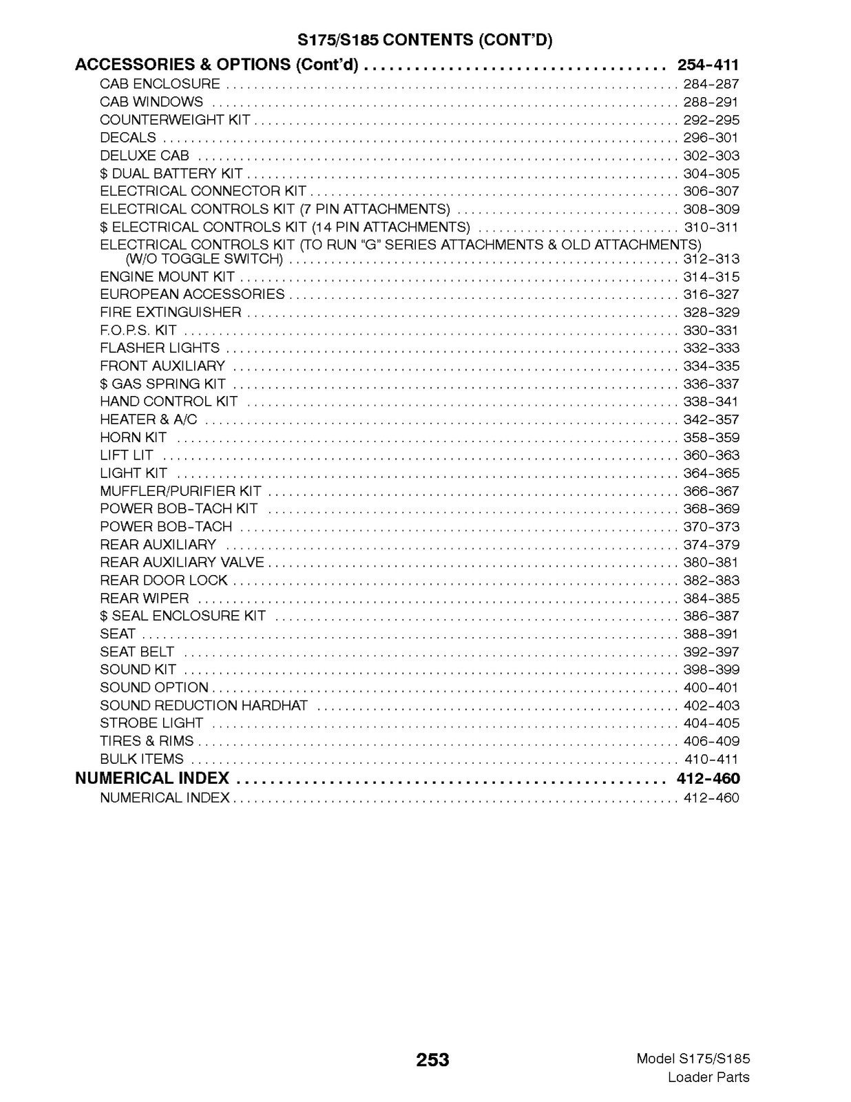 BOBCAT S175 S185 Parts Manual 2003 SN 517625001 Up – WIRE BOUND – TOUGH COVERS