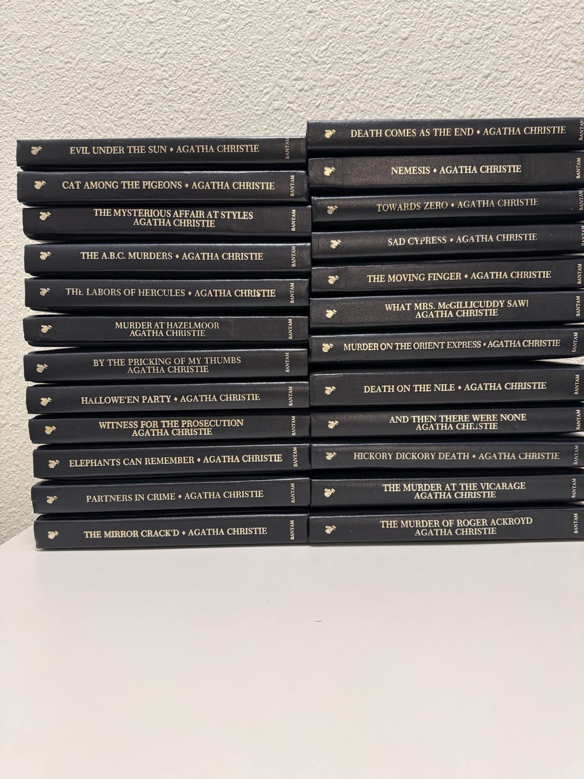 Agatha Christie Vintage Hardcover Collection Lot Bantam Mystery Books Poirot 26